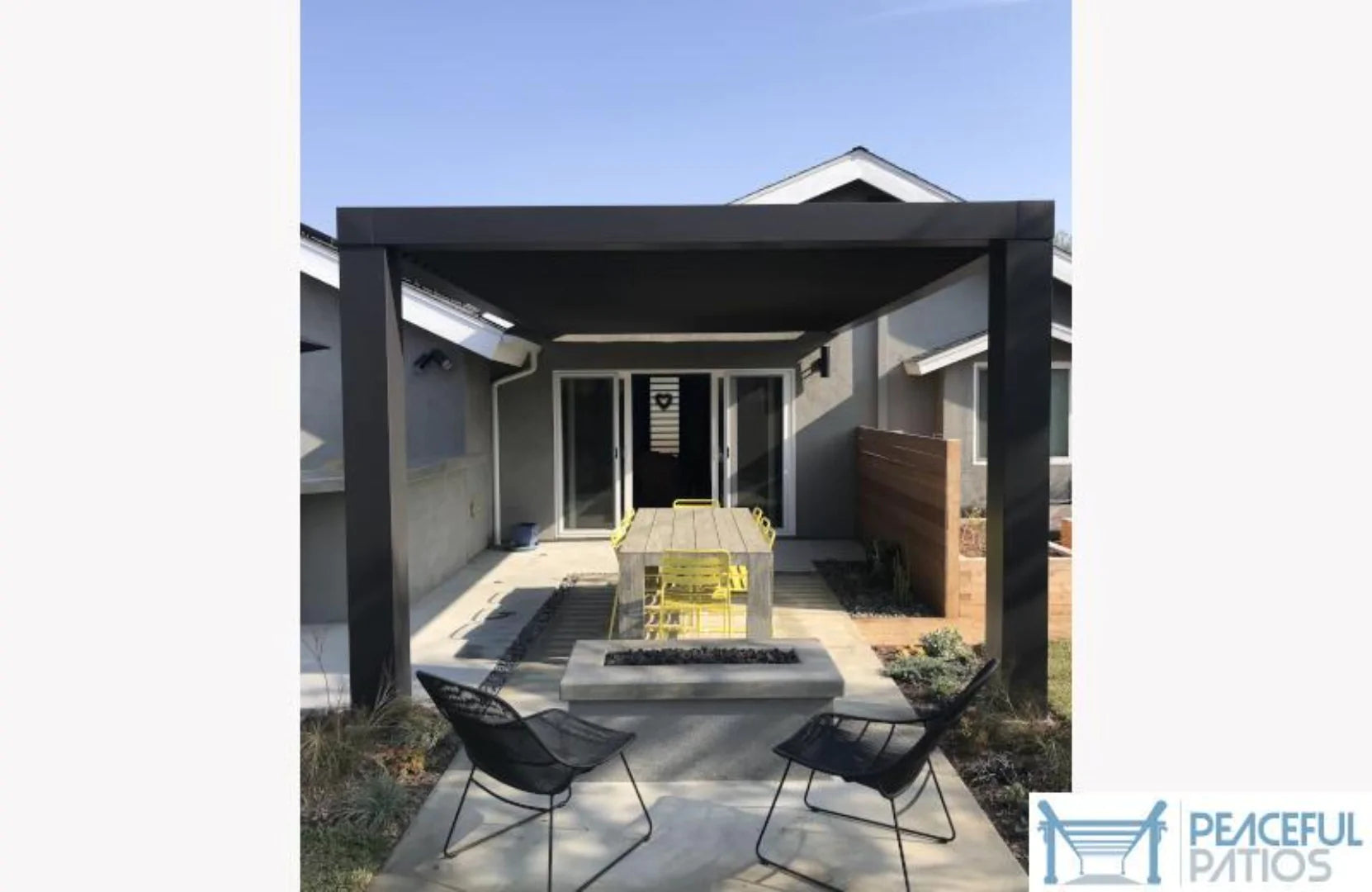 Solace Modern Fiberglass Pergola with Fixed Louvers