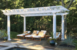 Peaceful Patios Freestanding Fiberglass Pergola - Round Columns